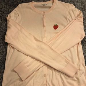 JCrew critter Cardigan - Strawberry